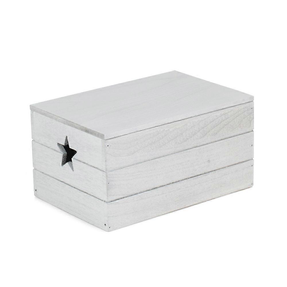 Vintage Effect Star Cut Wooden Storage Box
