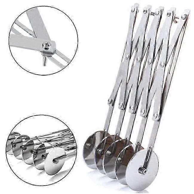 5 Wheel Stainless Steel Adjustable Pizza Cutter for Kitchen Baking, Pastry & Bread