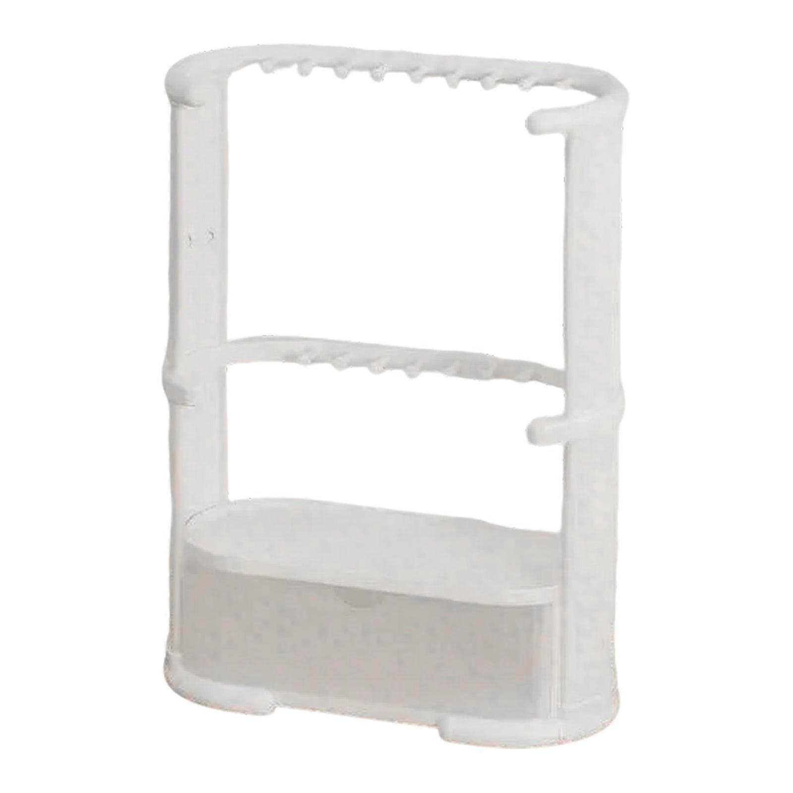 Présentoir à bijoux avec base stable, élégant présentoir pour crochets d'oreilles et lunettes, porte-colliers autoportant, blanc