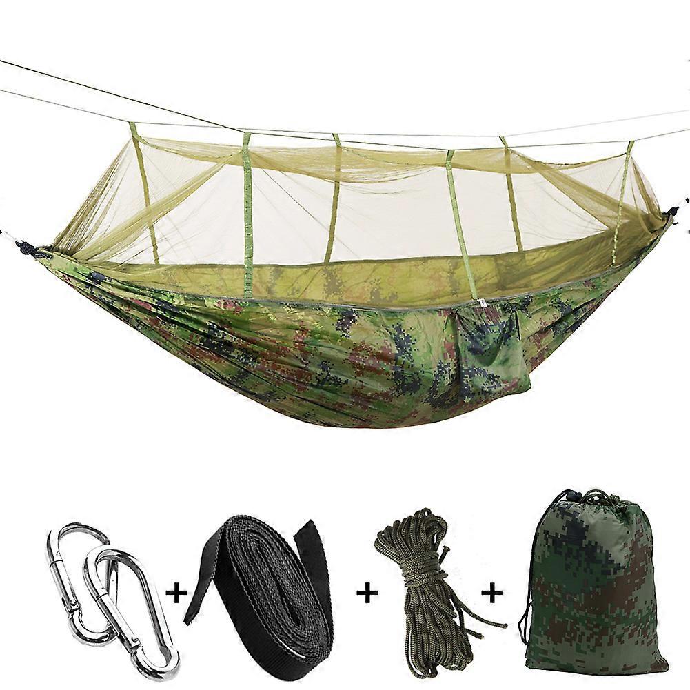 Portable Camping Travel Hammock Hanging Bed with Mosquito Net (Camouflage)