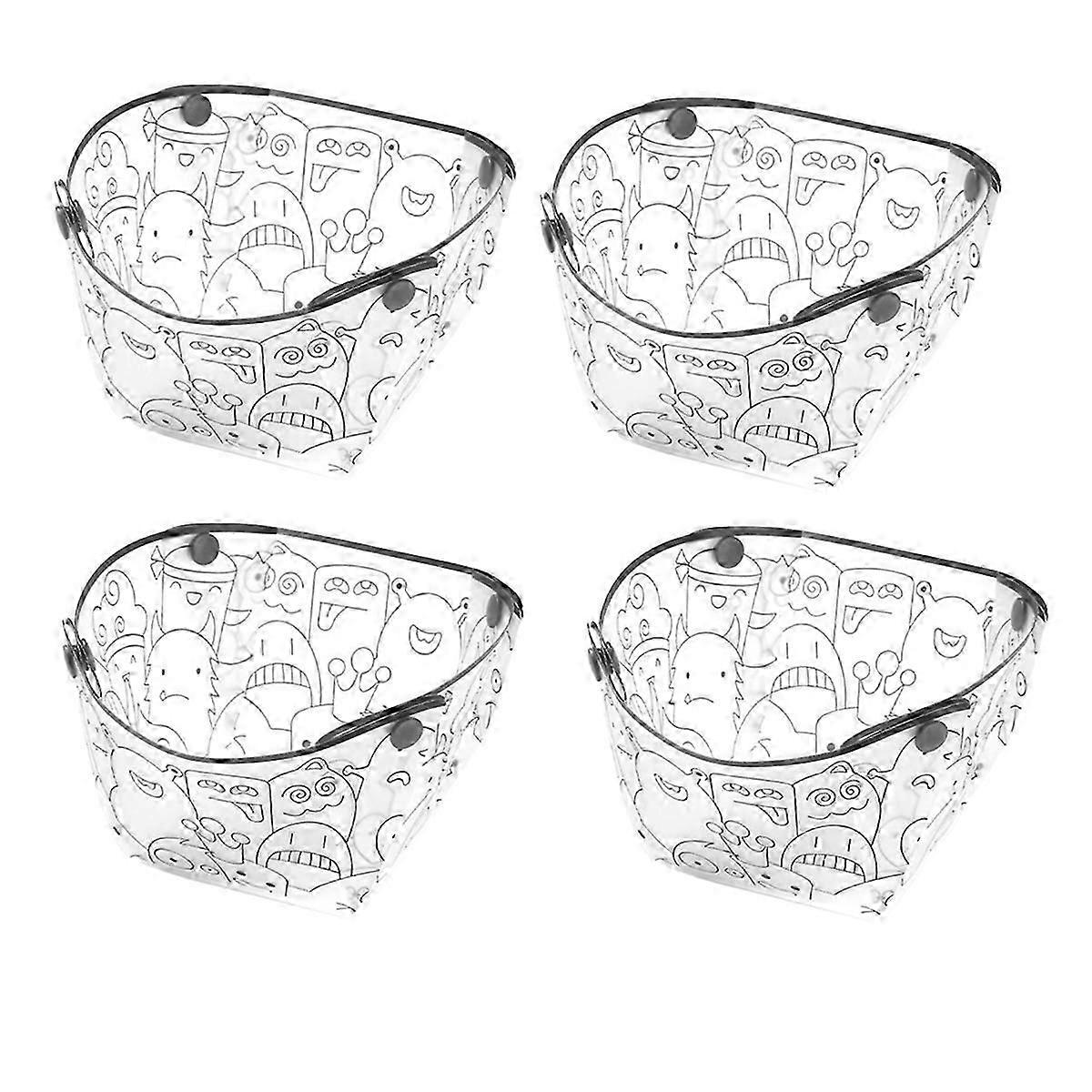 4 Pieces Folding Bowl Set,Portable Mess Kit,Food Grade Material Folding Bowl for Lunch Family Picnic Folding Bowl