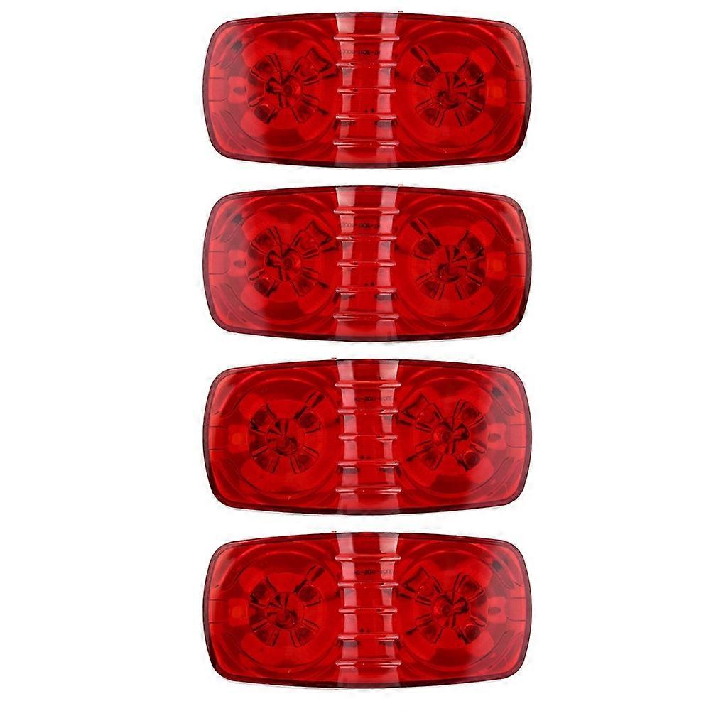 4Pcs 12V 0.2W 10LEDs Lamp Side Marker Indicator Light for Truck Lorry Red