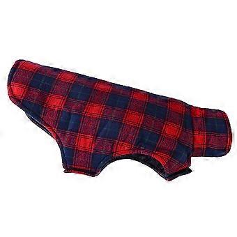 British Style Plaid Dog Winter Coat, Windproof Water Repellent Cozy Cold Weather Dog Coat Fleece Lining Dog Apparel Dog Jacket