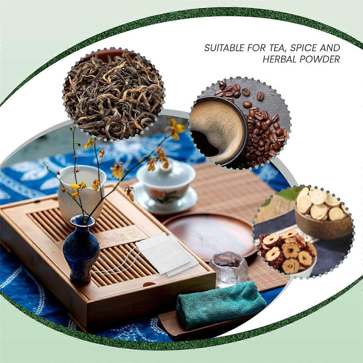 100 Pcs Disposable Empty Tea Bag String Heat Seal Filter Paper