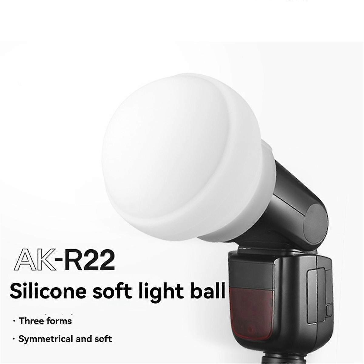 AK-R22 Silicone Soft Light Ball for Godox V1 Flash Special Soft Light Box Camera Flash Small Portabl