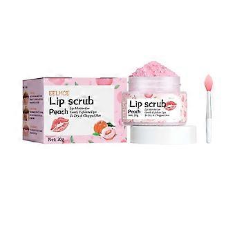 Lip scrub, lip scrub exfoliërende en hydraterende crème, met lippenseel, natuurlijke en zachte lipverzorging, perzik suiker lip scrub, geschikt voor droge, gebarsten