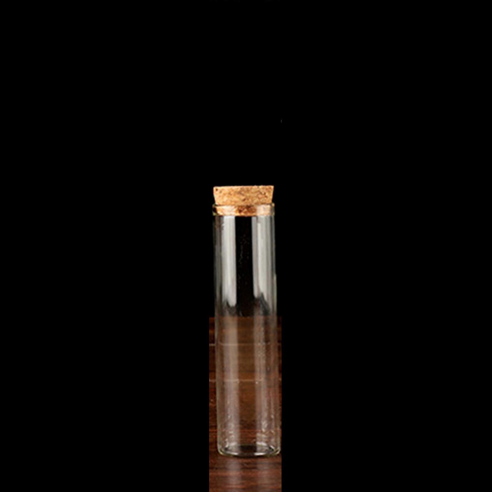 Glass Test Tube with Cork Stoppers for Scientific Experiments Bath Salt and Candy Storage 80ml