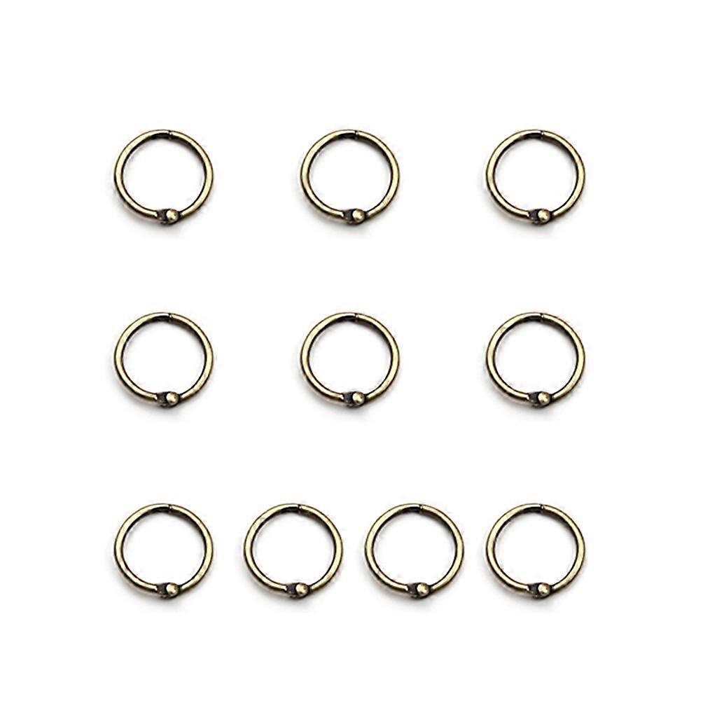 10Pcs Loose Leaf Binder Rings Metal for Key Rings Index Card Binding Rings 0.8Inch & 1.6Inch Diameter DIY Words Booklets bronze S