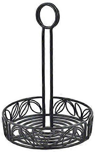 Wrought Iron Leaf Design Condiment Rack for Kitchen 6-1/4'