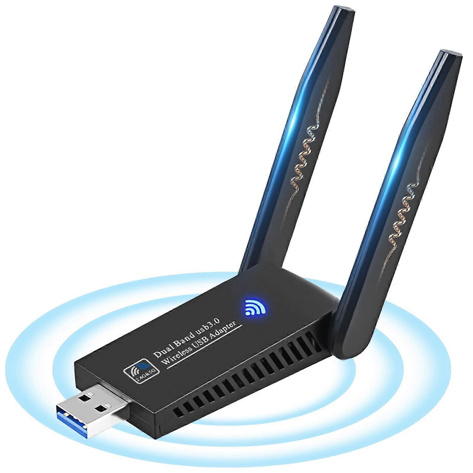 1300Mbps Dual Band USB3.0 Wi-Fi Dongle Wireless Network Adapter with Antenna for Desktop PC