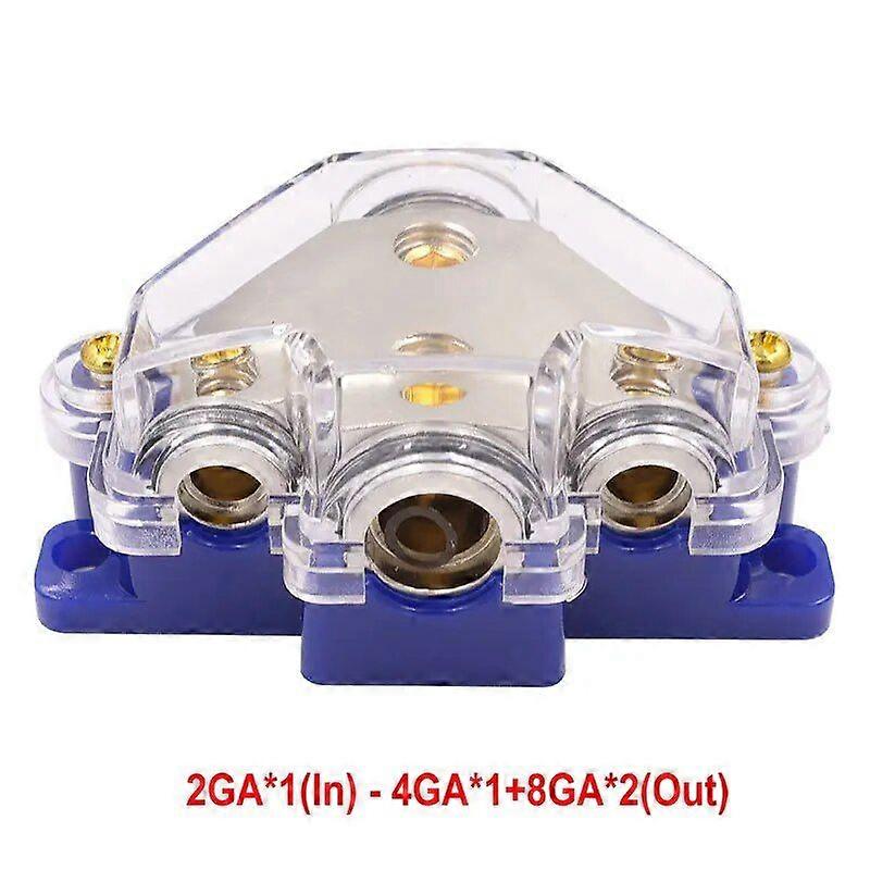 Amp Copper Power Distribution Block 0 Gauge In 12/24/28 Gauge Out for Car Audio Splitter Junction Box Car Audio