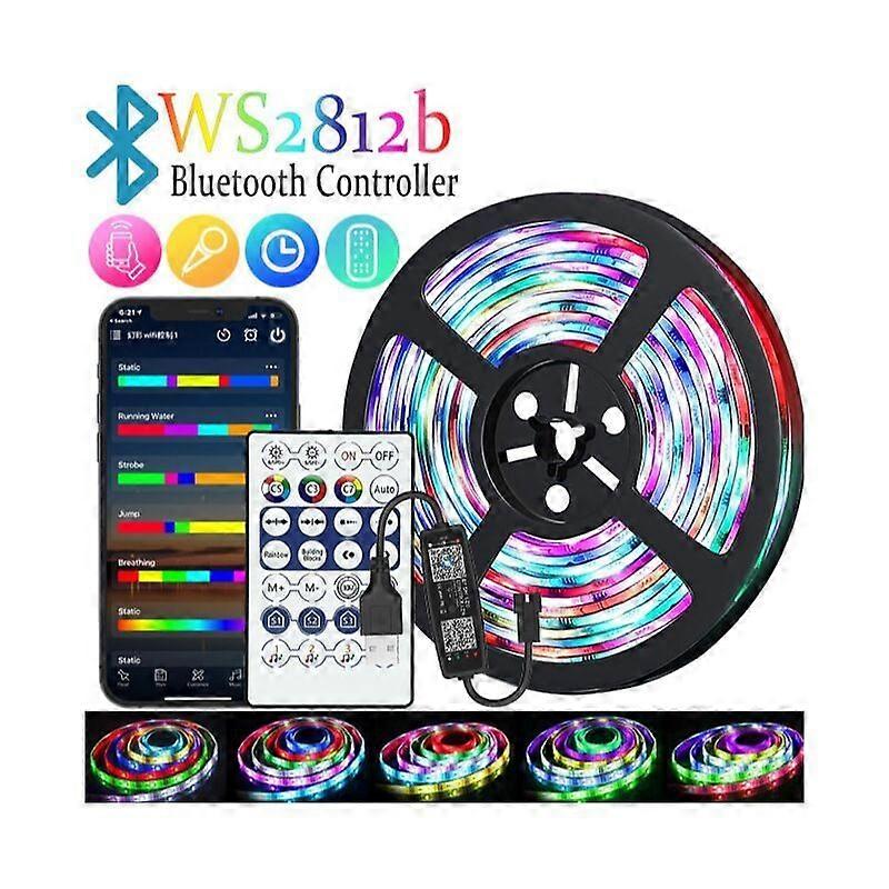 Ruban Lumineux Led Intelligent Bluetooth 5m Ws2812b - Avec Tlcommande + App, Synchroniser Avec Rythme De Musique/Fonction