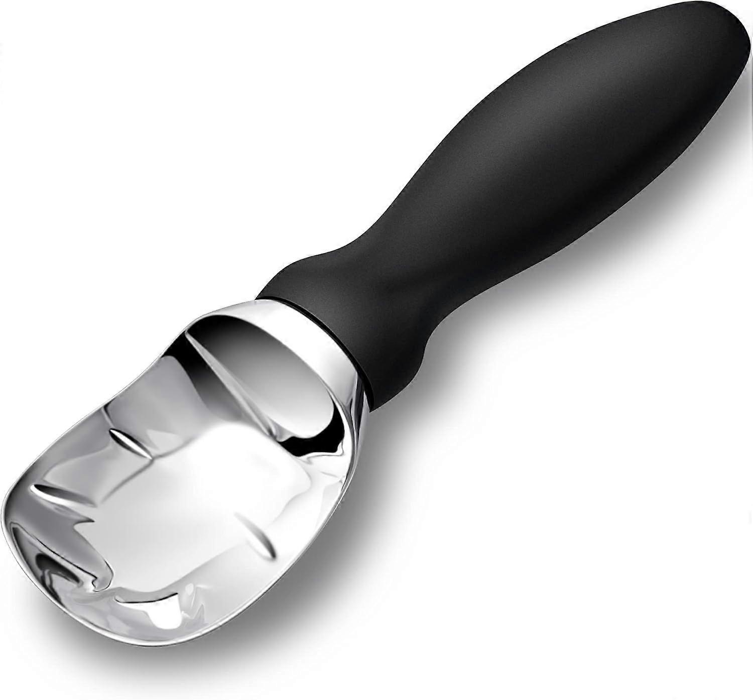 Ice Cream Scoop with Comfortable Handle, Ice Cream Scooper Heavy Duty for Spooning Frozen Hard Gelato a,(1PC,Black)