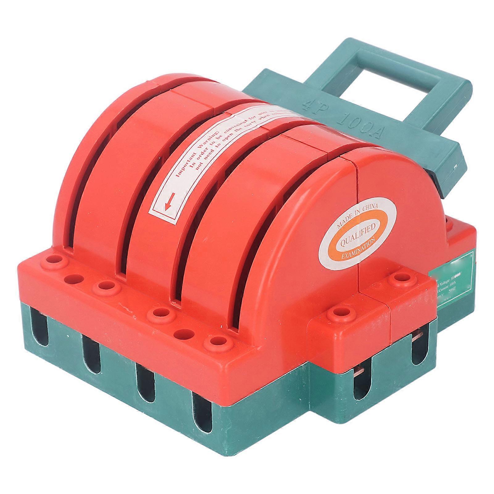 DPDT Power Isolation Switch 4P AC380V 100A Double Pole Double Throw Electrical Disconnect Knife Switch 