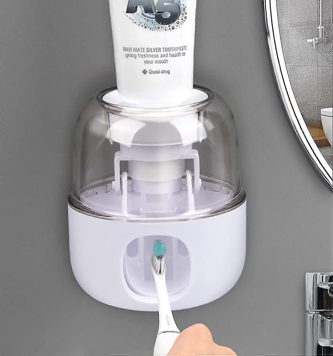 Automatic Toothpaste Dispenser For Kids - Wall Mounted Dustproof Toothpaste Squeezer No Mess Hands Free Toothpaste Holder For
