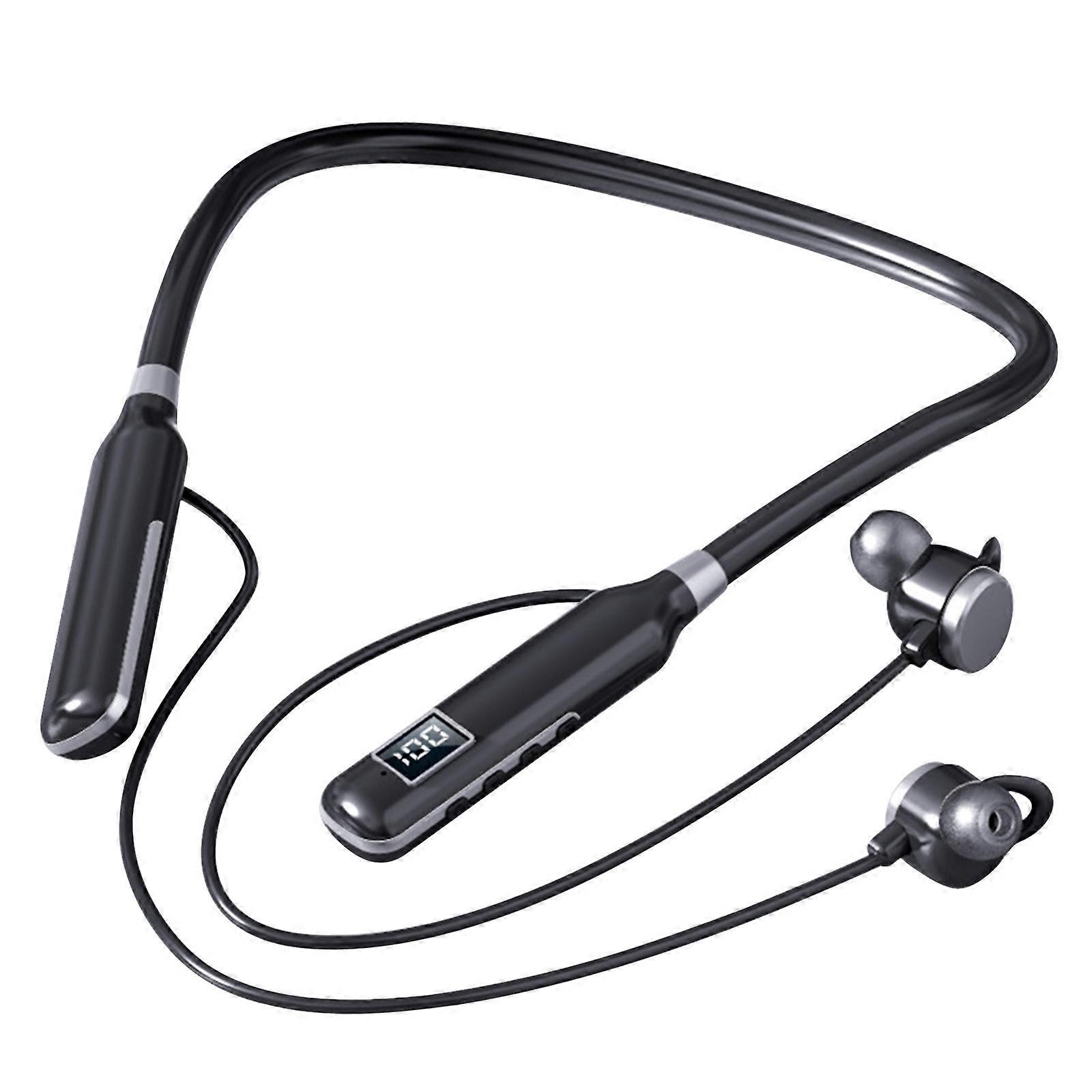 Wireless Bluetooth Headset Sports Neck-type Digital Display Noise-cancelling Bluetooth Headset