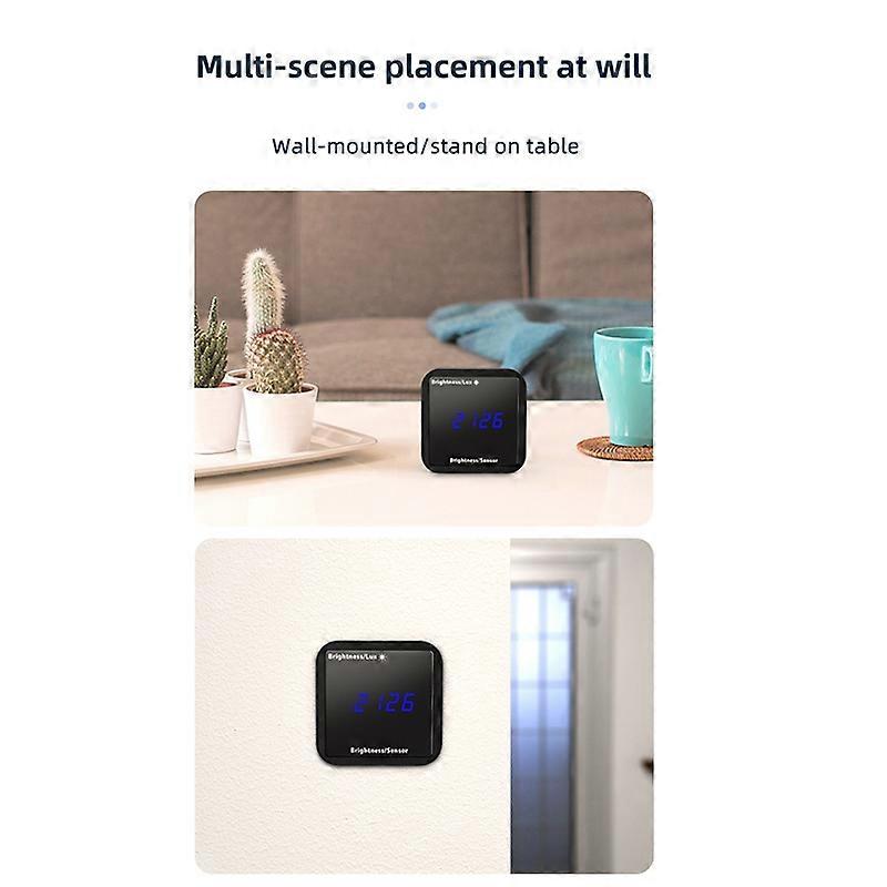 Tuya Light Sensor Brightness Detector with Temperature Humidity Detection Display Smart Home Securit