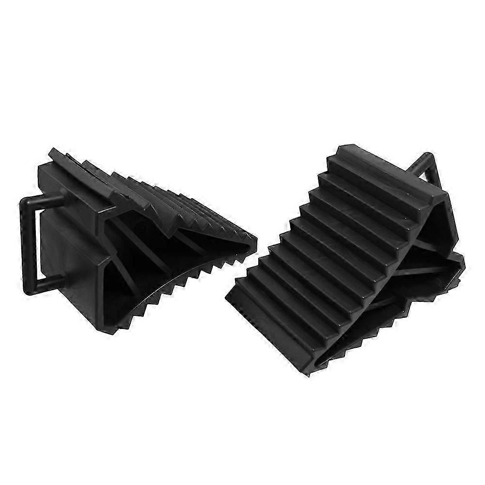 2 Pcs Antislip Vehicle Car Truck Wheel Tire Chock Stop Block Black
