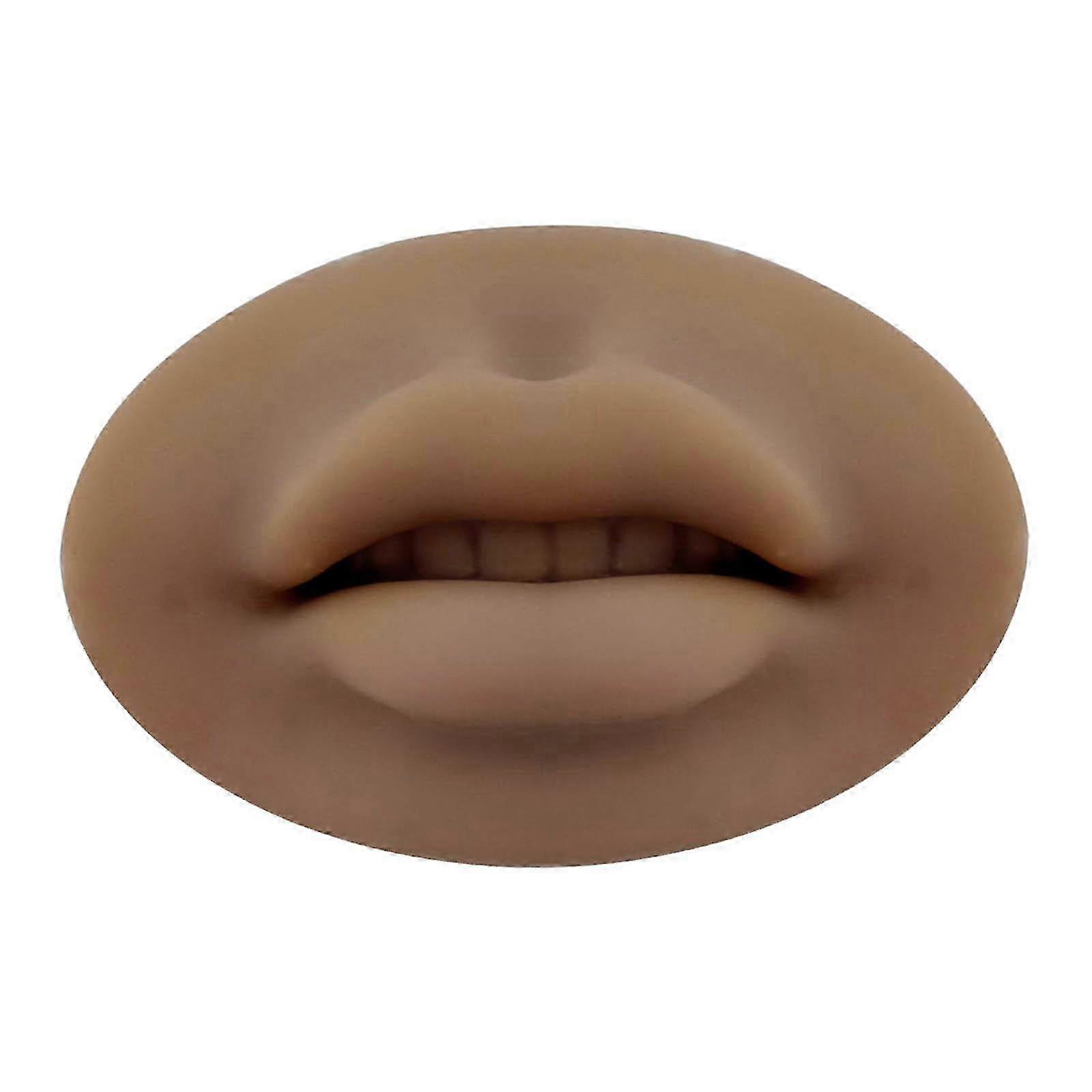 Realistic Silicone Lip Practice Model for Permanent Makeup & Piercing Training with Soft Pad & Light