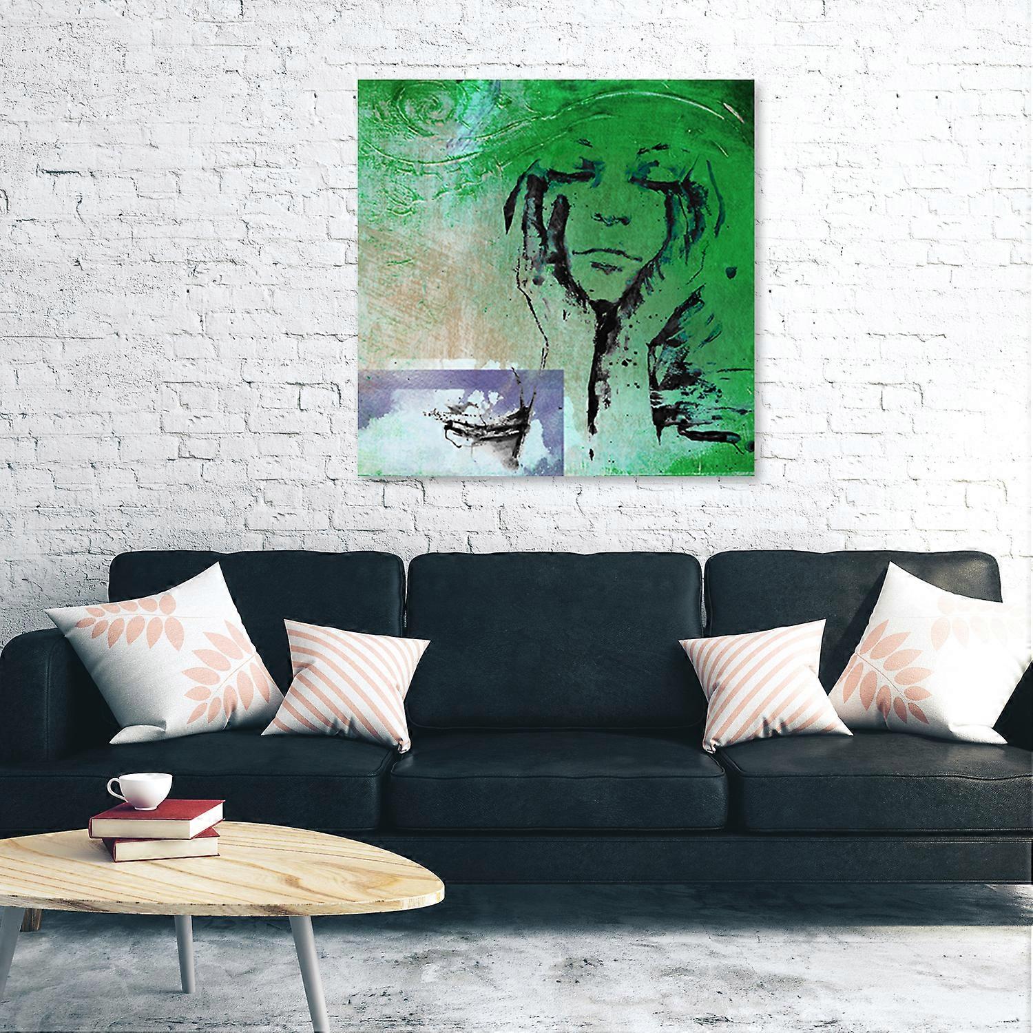 Impression sur toile, Personnes - Vert - 50x50