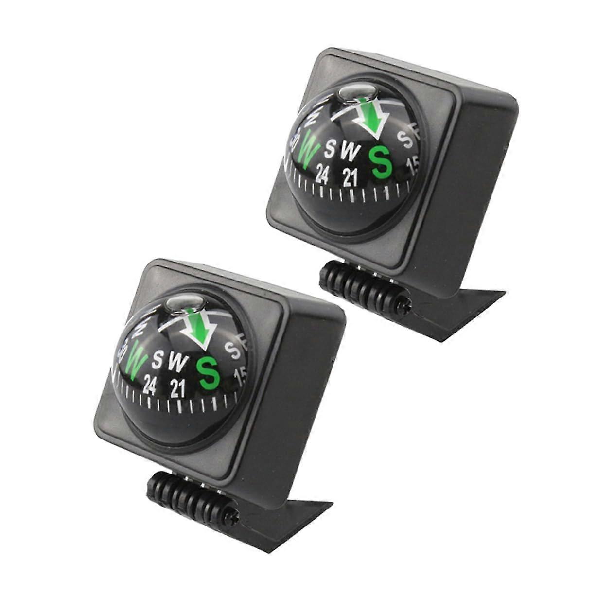 2pcs Waterproof Car Compass Dashboard Ball with Adhesive Base for Auto Navigation in Vehicle, Boat, Truck