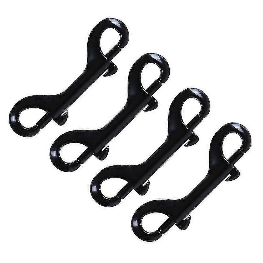 Double Ended Bolt Snap Hooks Double End Heavy Duty Trigger Snaps Lobster Clasp Snap Hook Bolt Snaps Fastener Clip - Zwart 4 stuks