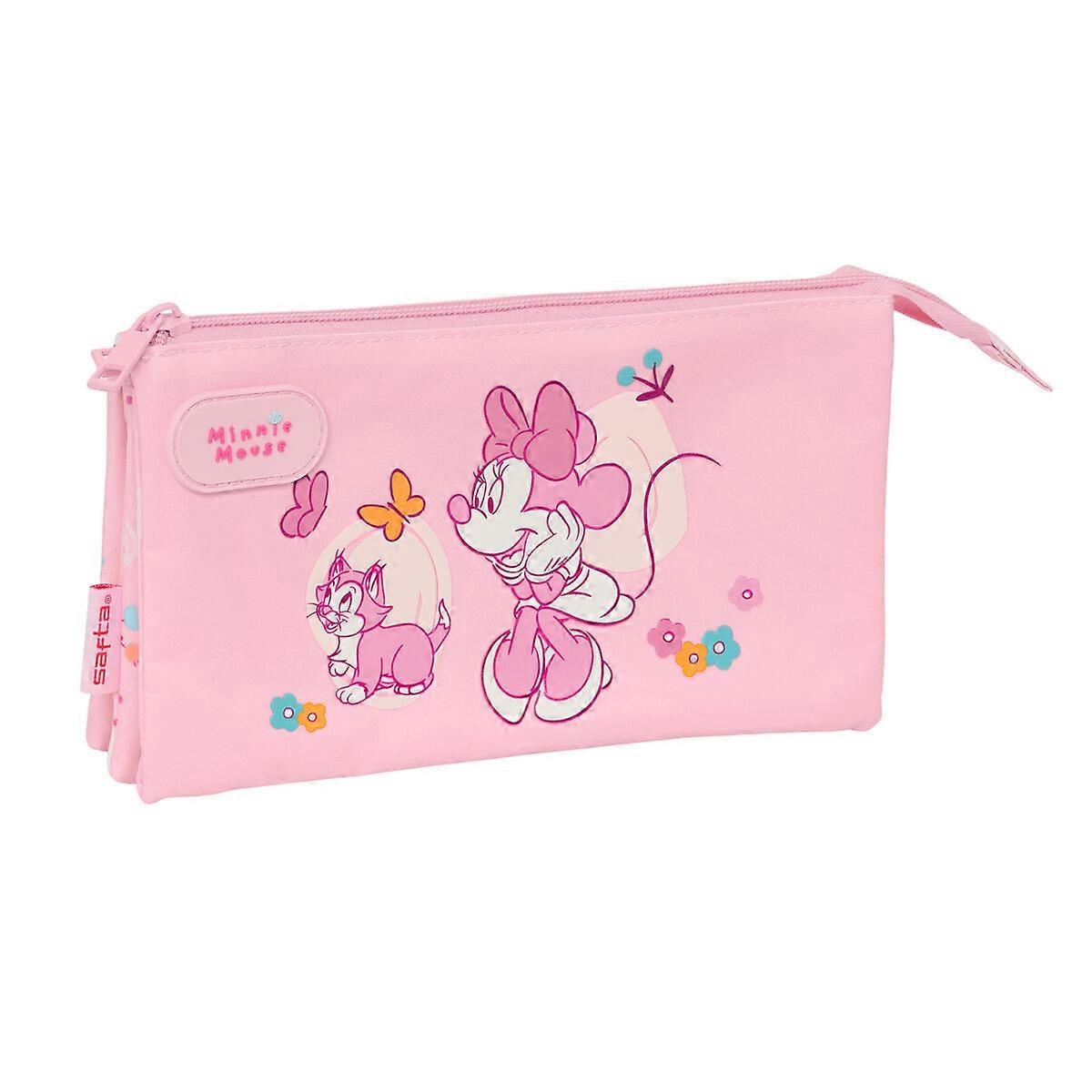 Triple Carry-all Minnie Mouse Baby Pink 22 x 12 x 3 cm