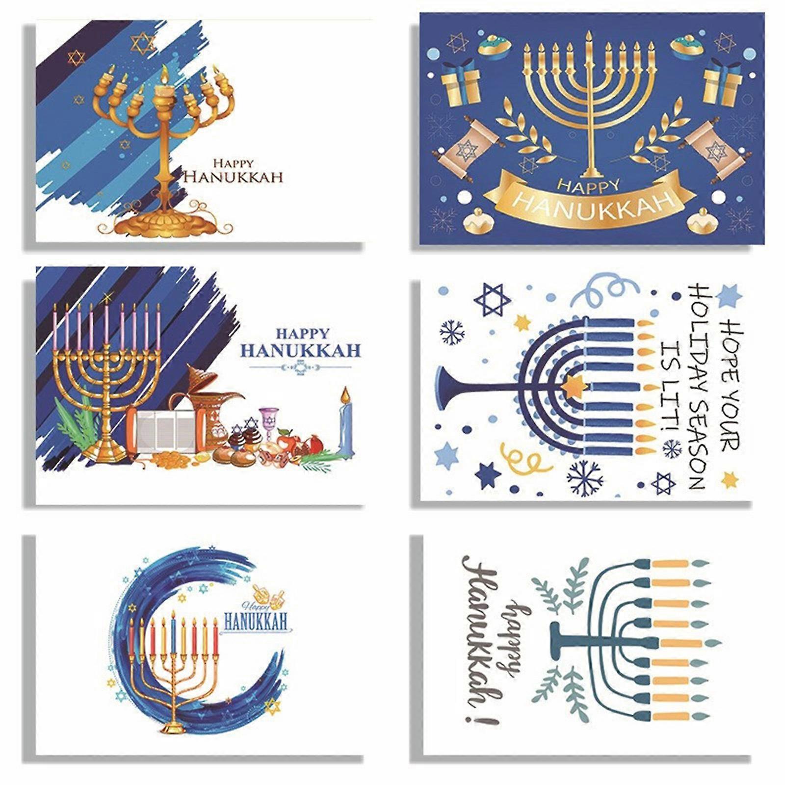 Pack of 5 Beautifully Designed Greeting Cards for Spreading Festive Cheer Hanukkah Greeting Card for Festive Invitations