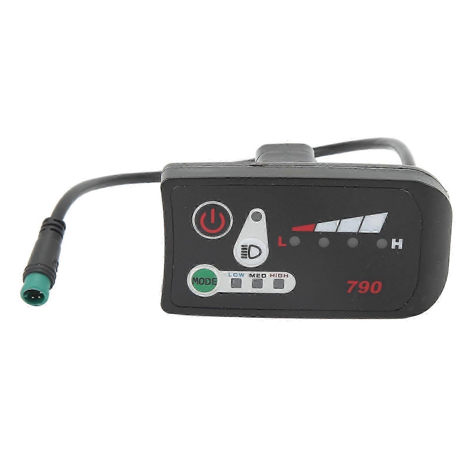 36V Electric Bike Power Display Panel with Waterproof 5P Male Plug for 22.2mm Handlebars