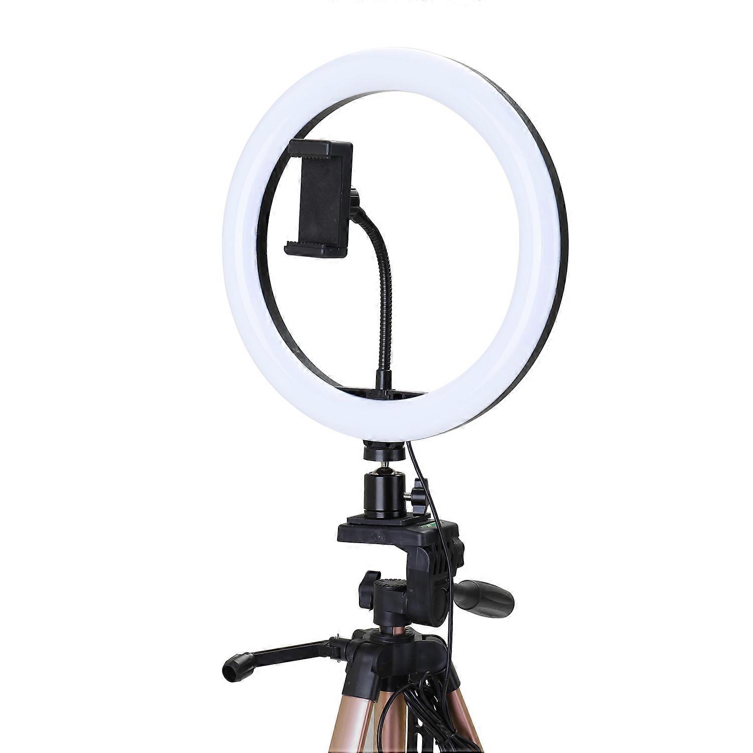 10'' Dimmable LED Selfie Ring Light with Phone Clip & Tripod