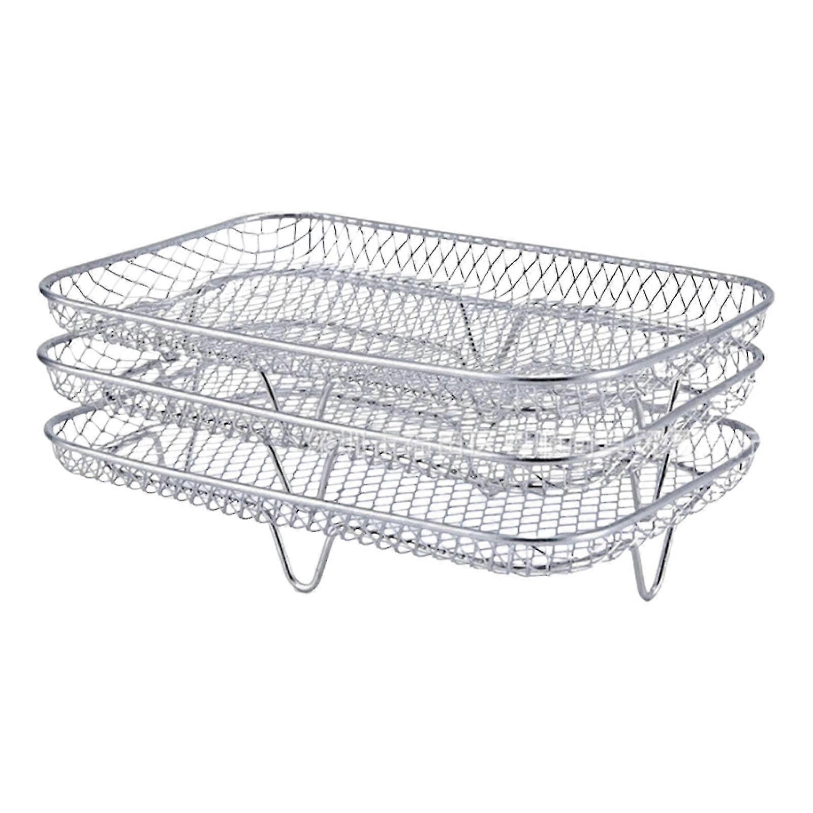 3Pcs Nonstick Layered Skewer Toast Grilling Racks Multiuse Drain Rack for Air Fryers