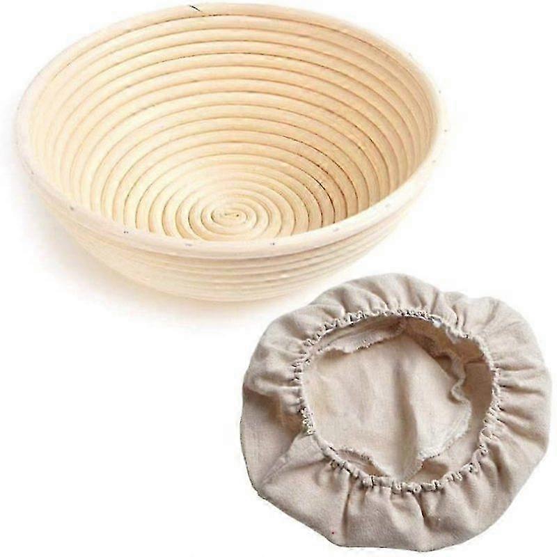 Bread Basket with Liner & Recipe Guide – Natural Rattan Dough Proofing Basket