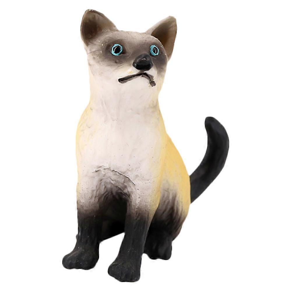Siamese Cat Model Multi Cat Plastic Toy with Realistic Design and Versatility for Decor