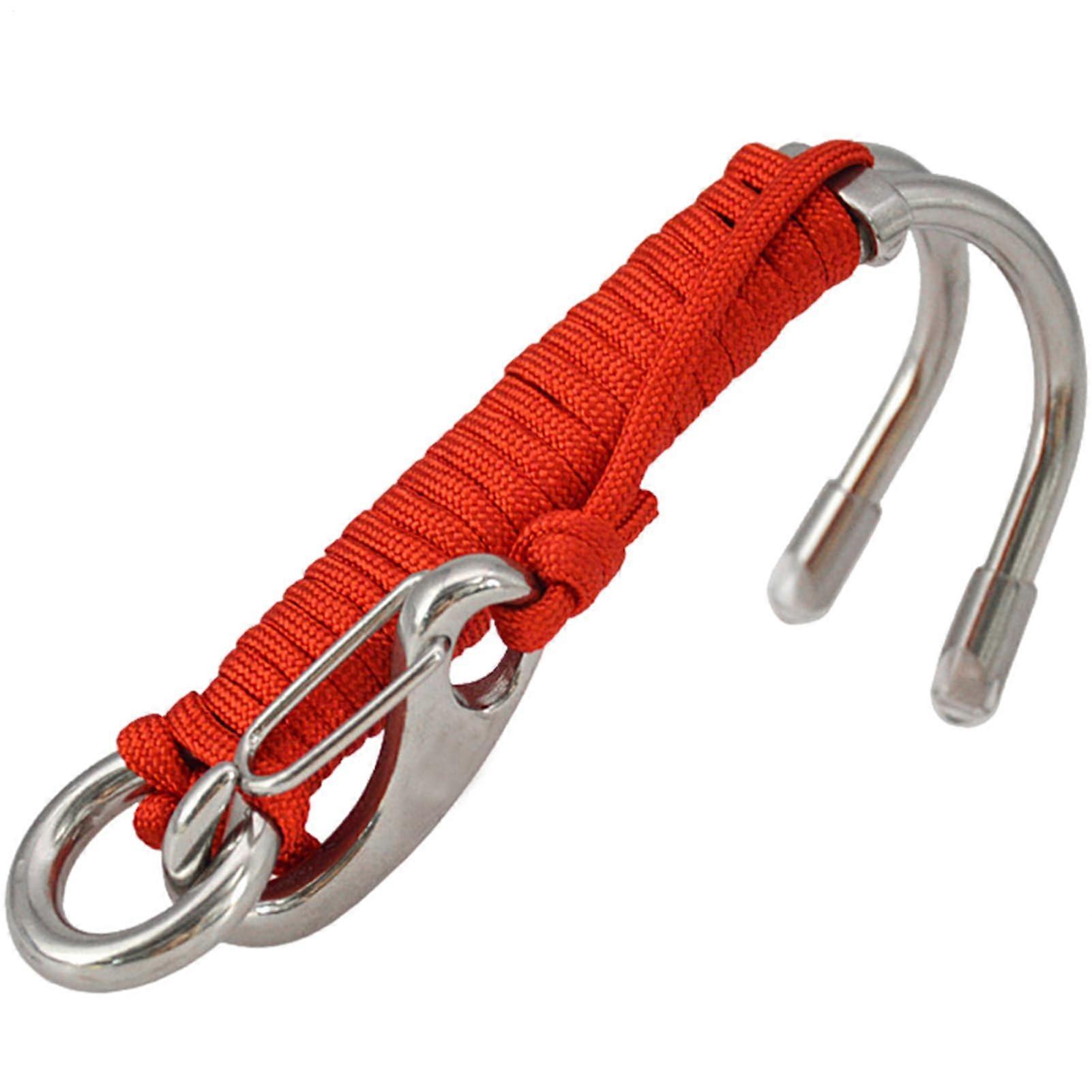 Diving Reef Hooks  Riffhaken Hook Diving Hook  Safety equipment with Oring for underwater photography, cave and drift diving Red