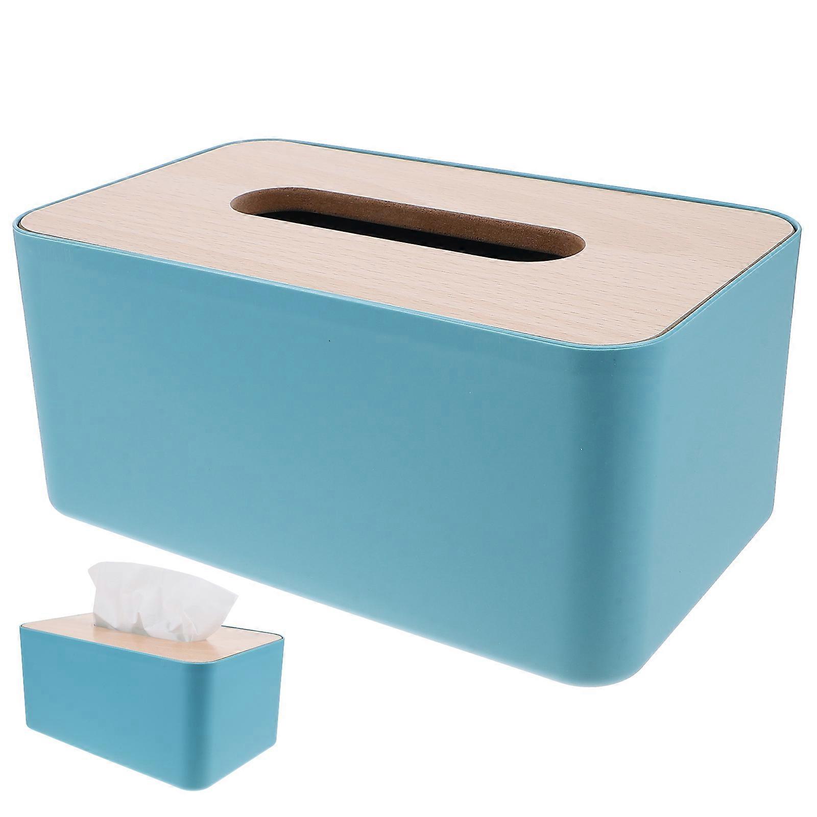 Facial Tissue Holder Minimalist Japanese Design Office Desk Yellow 21x13x9cm Dustproof 1Set
