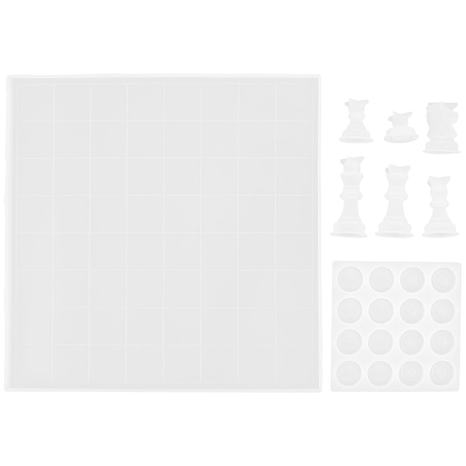 DIY Chess Pieces Silicone Mold Reusable Smooth Surface for Easy Release Craft Supplies 1Set