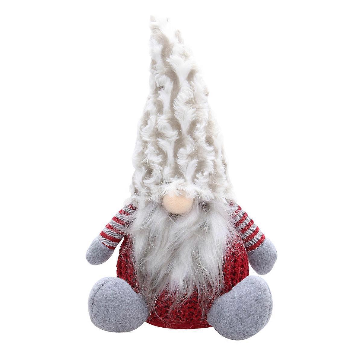 Miniature Toy Sitting Faceless Doll Grey Christmas Holiday Friends Desktop Decorative Accessory 1Pack