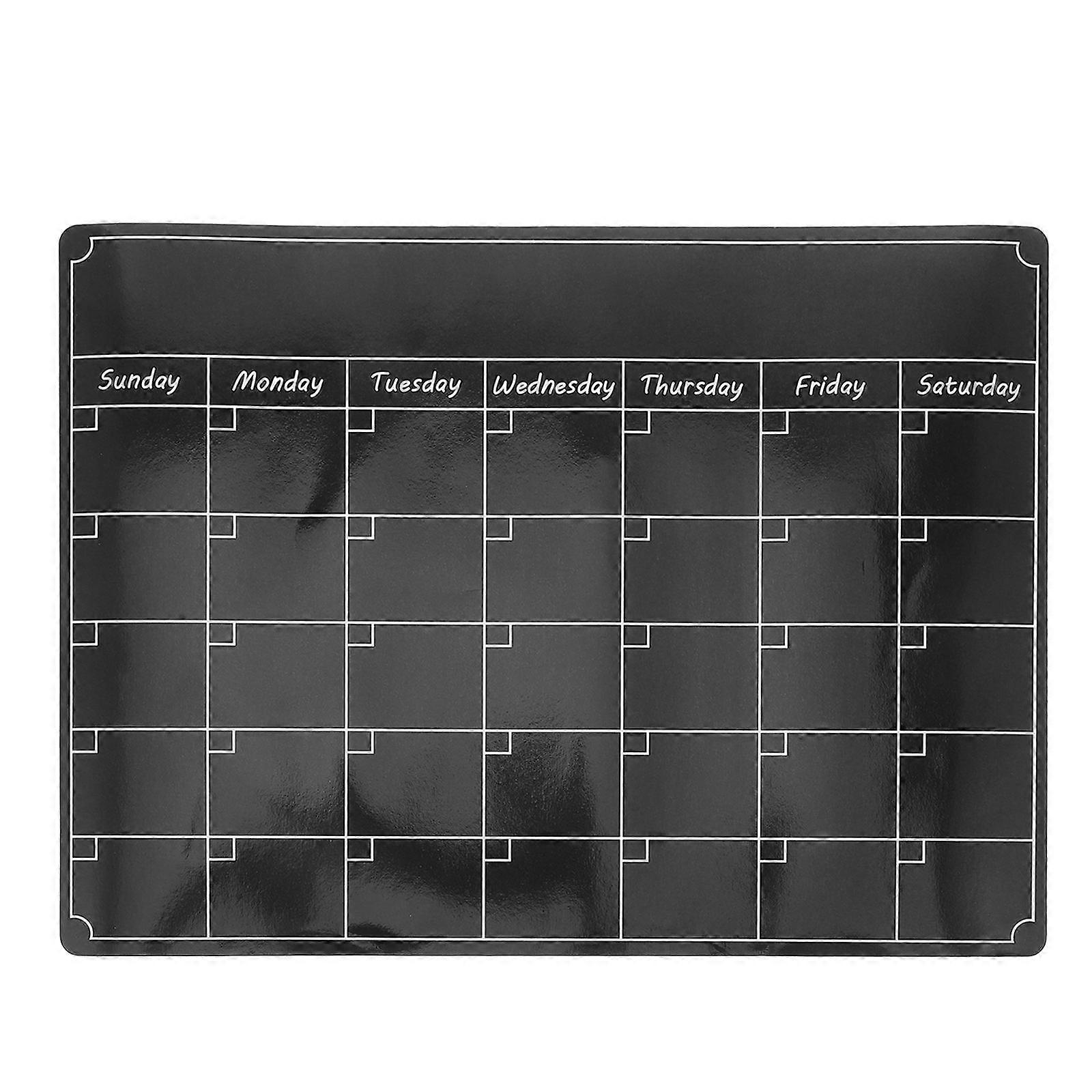 Fridge Board Magnetic Whiteboard Erasable Planner Rectangular Black Home Use 1Set