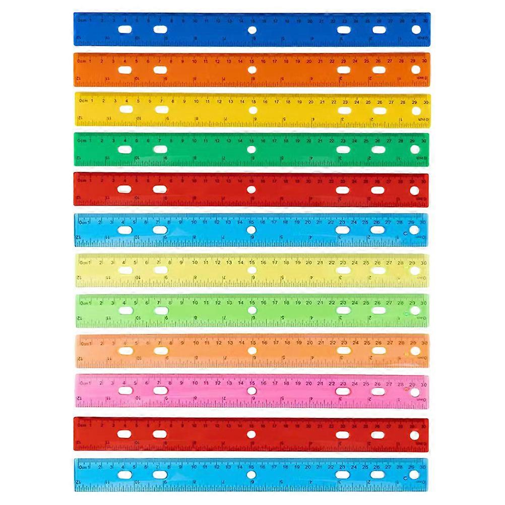 Here's a refined and professional product description based on your input:
**12pcs Multifunction Plastic Rulers – Straight Ruler Set for