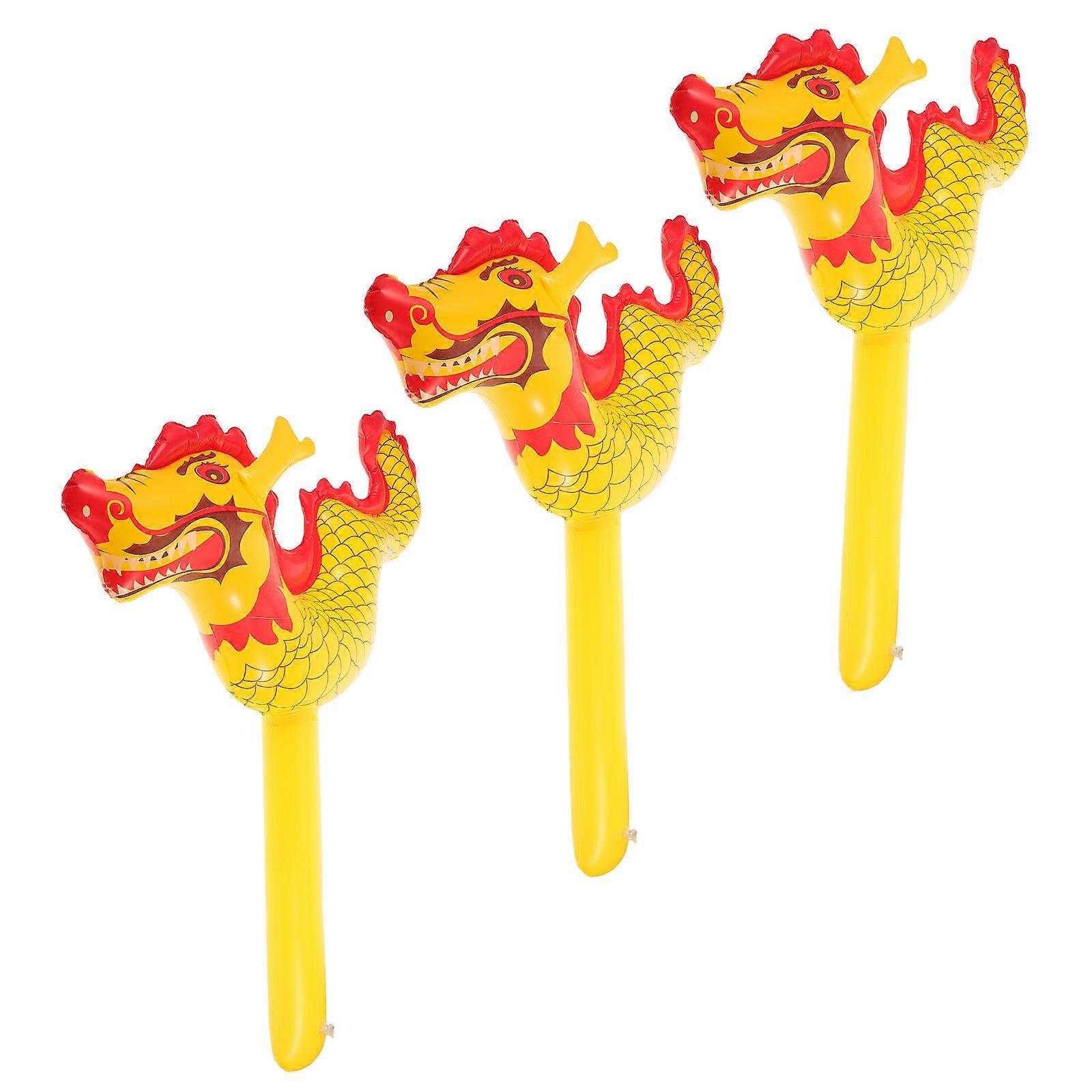 Inflatable Dragon Balloon Toy For Birthday Party Decorations Orange 67.00X53.00X10.00CM Interactive Play 3Pcs