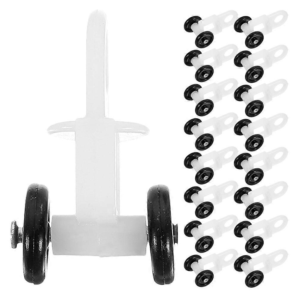 50pcs Plastic Curtain Track Gliders Nano Bead Silent Sliding Rollers Compact Design for Windows Closets Bedrooms Offices Mute Gliders