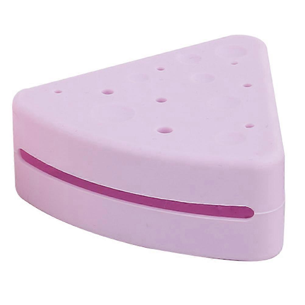 Makeup Sponge Container Powder Puff Storage Box Triangular Powder Puff Case Travel Use Light Purple 1Pack