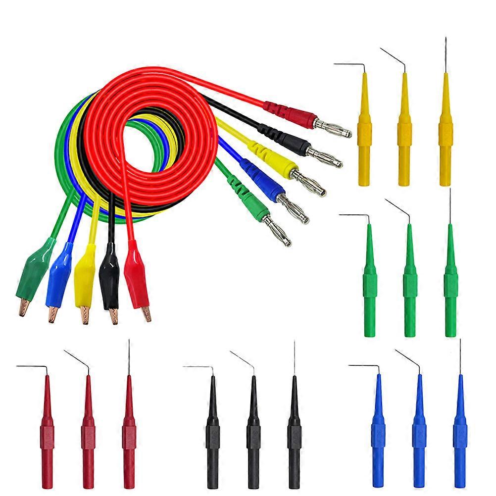 Multimeter Test Leads Clips Back Probe Kit for School Use 100x0.4cm 20Pcs Set