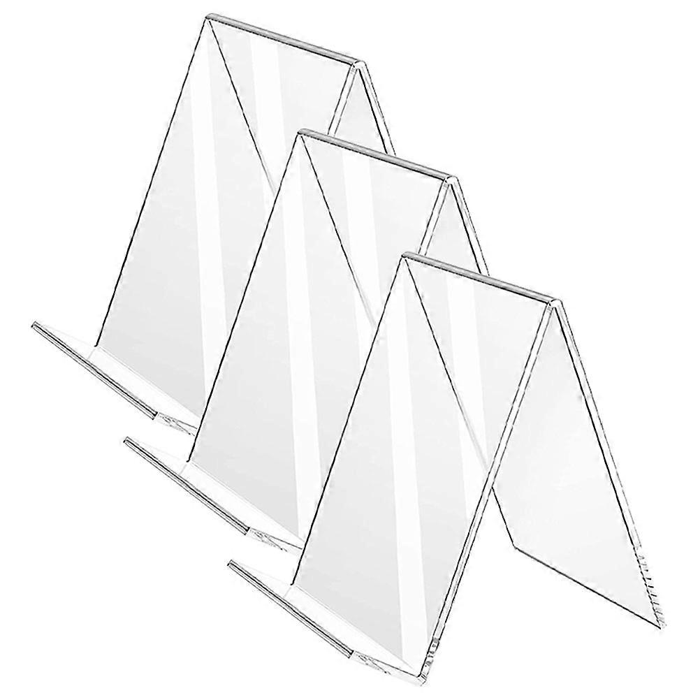 Desktop Book Stands Acrylic Material Flat Base Style Albums Collections 3Pcs