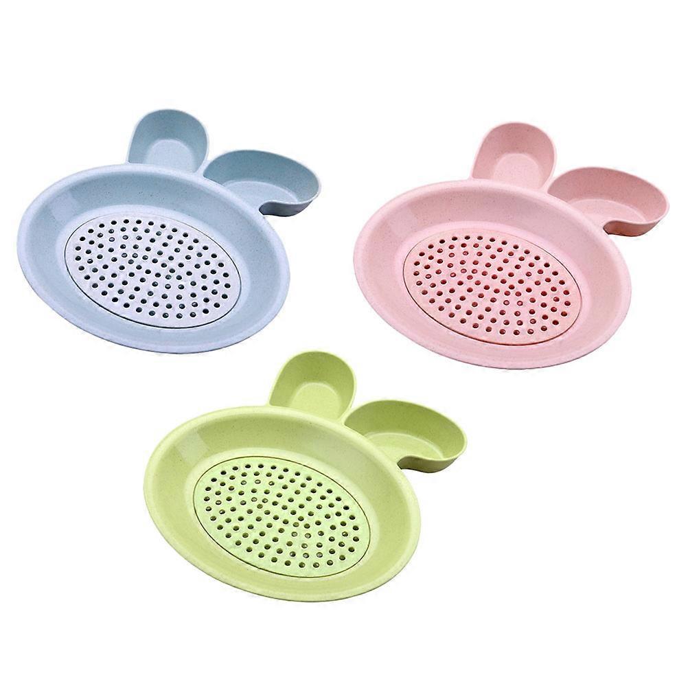 Dip Plates for Housewarming Double-layer Draining PP Material 25.5X23CM 3Pcs