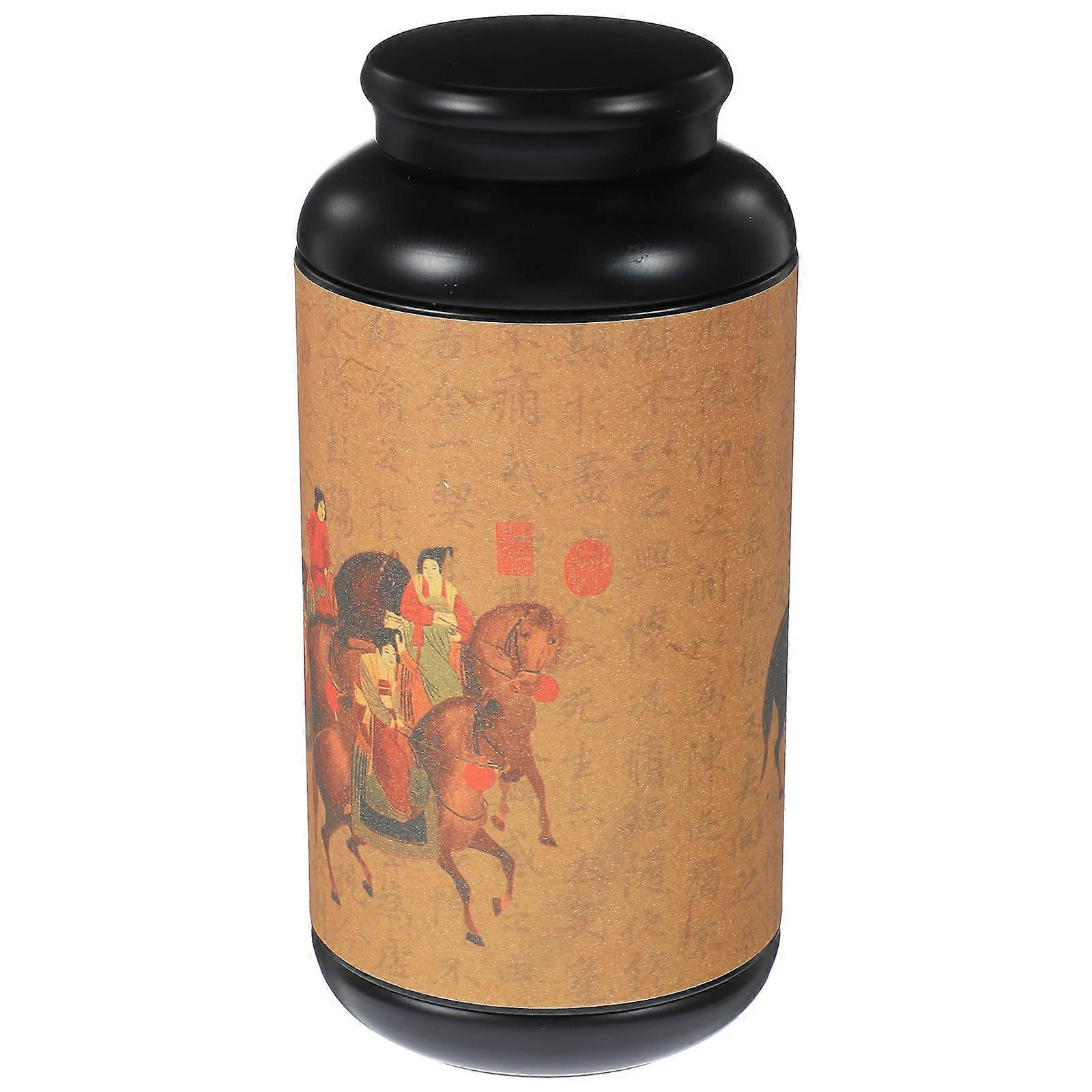 Airtight Sealed Storage Jar Tea Jar Kitchen Use Rectangular Tinplate 1Set