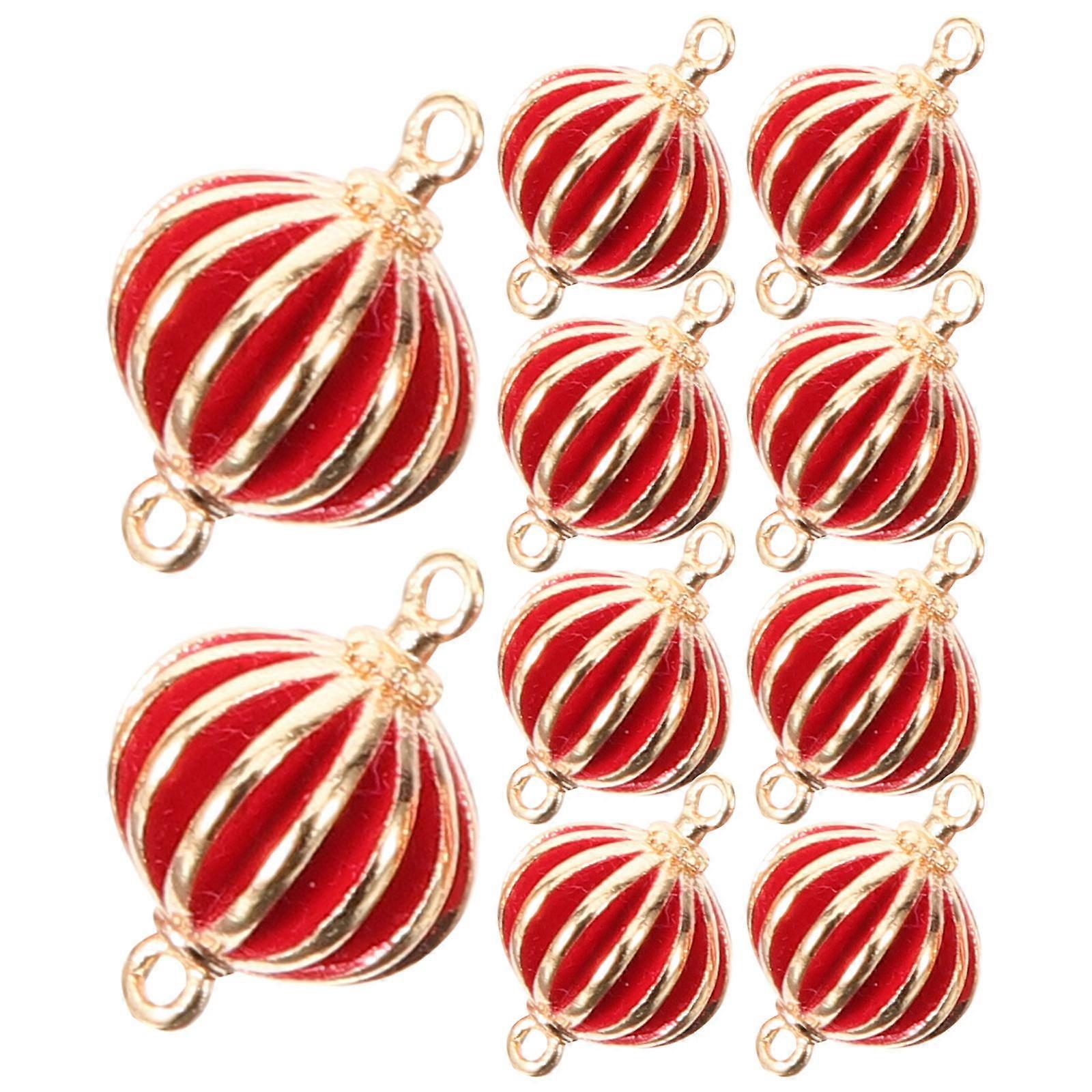 Red Lantern DIY Jewelry Pendants Charms for Necklaces Bracelets Keychains Durable Unique Craft Supplies Set