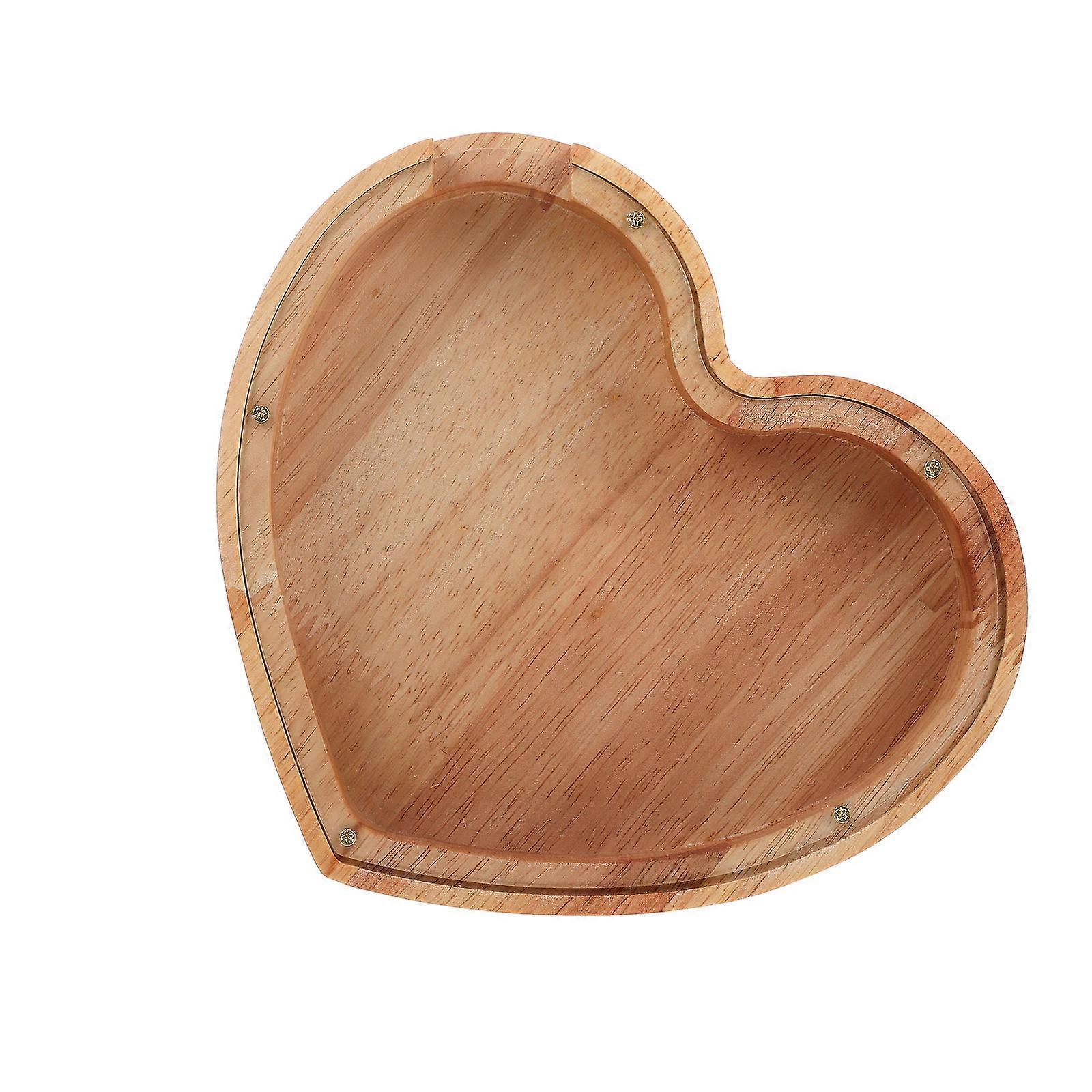 Heart Shaped Wooden Piggy Bank for Charming Coin Storage Craft DIY Personalization Ideal for Birthdays and Special Occasions