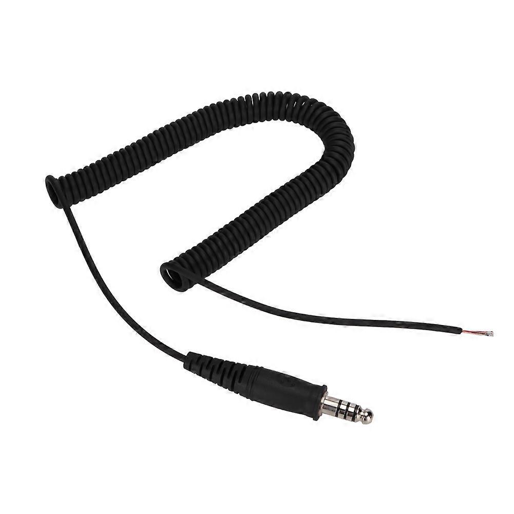 Replacement spring adapter cable for U-174/U helicopter headset, military connector