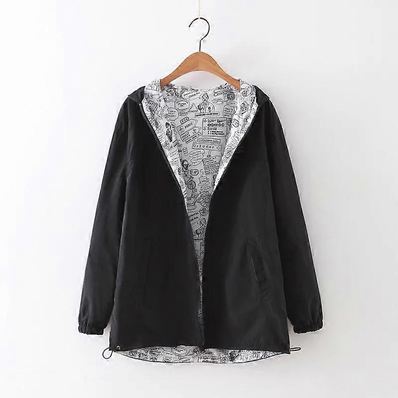 FEKEHA Autumn Women Bomber Basic Hoodies Student Two Side Wear Coat